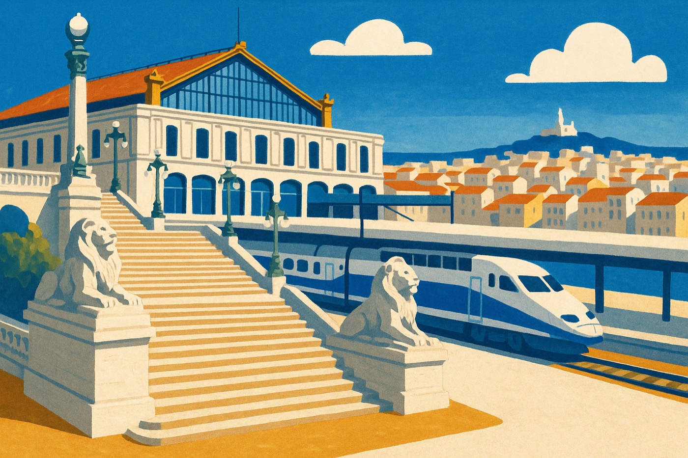 Illustration : Gare Saint-Charles et Belsunce, Marseille